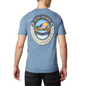 Columbia T-Shirt Heren, Lakel Blauw, 36FULZTIR